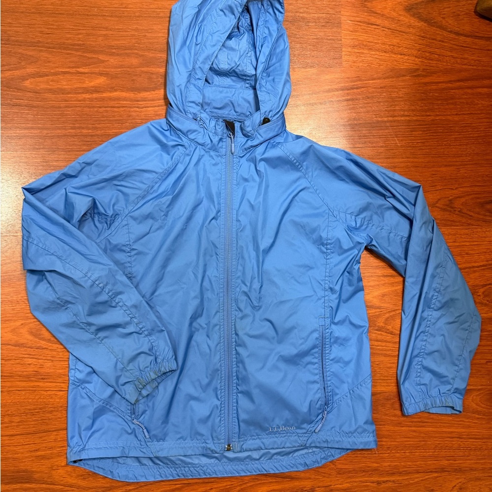 L.L. Bean Women’s Hooded Rain Jacket - Light Blue